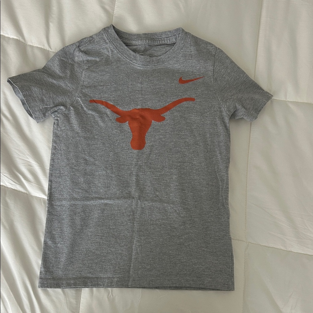 Nike Kids Gray T-Shirt with Orange Logo